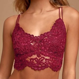 NEW FREE PEOPLE Celine Bralette Mulberry Size S